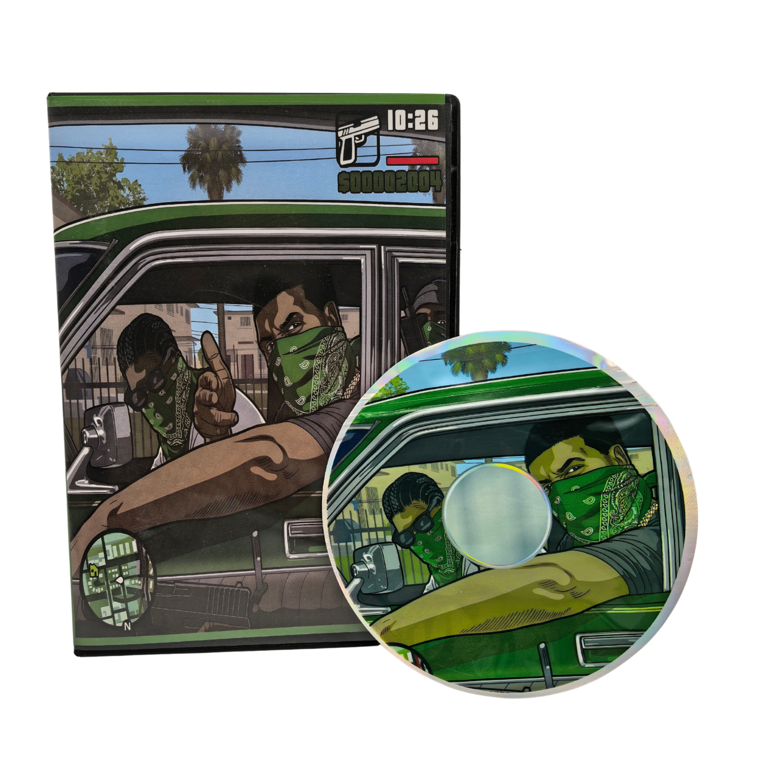 Green Crip Car Cd Cases With Mylar x5