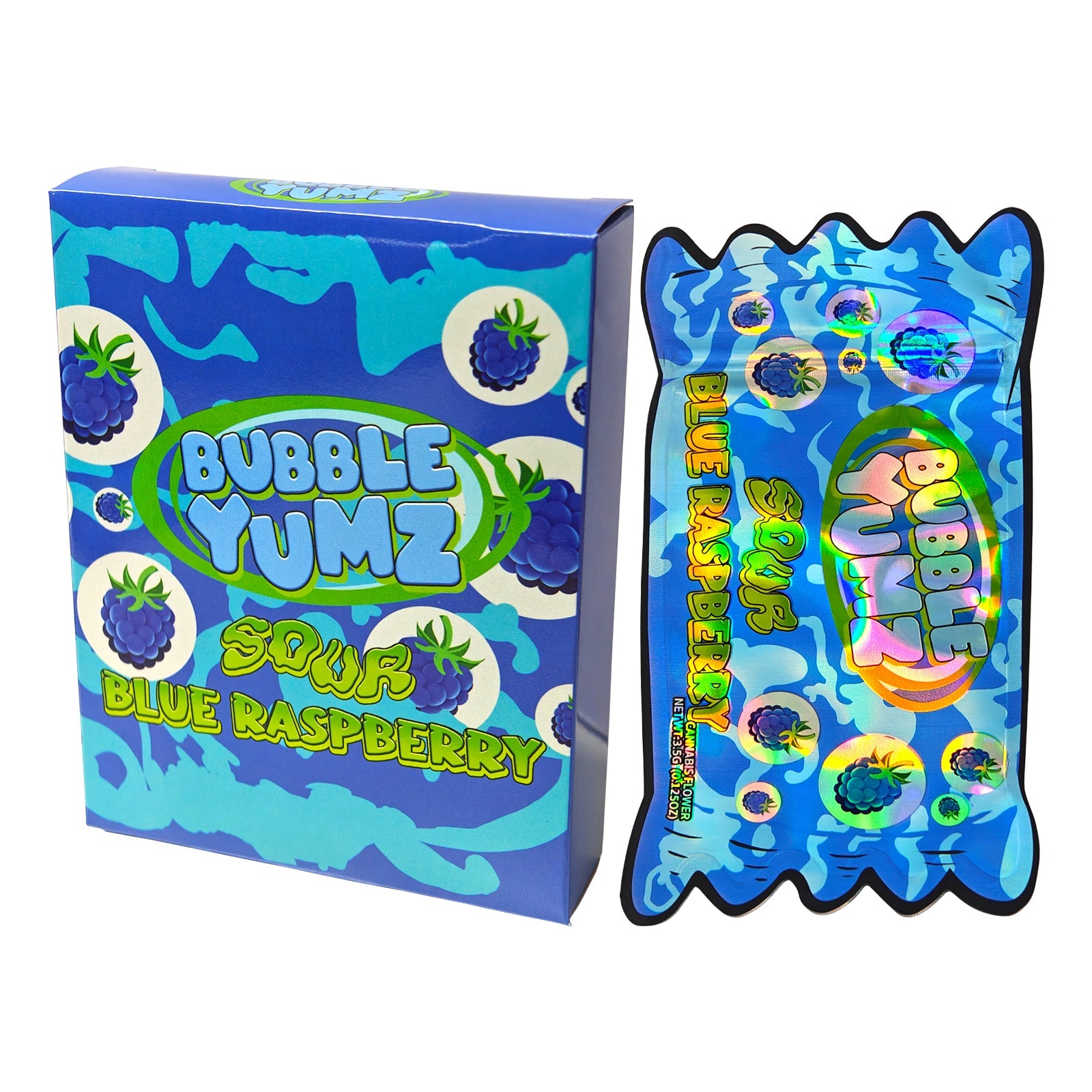 Bubble Yumz Sour Blue Raspberry Bag and Box Set x25