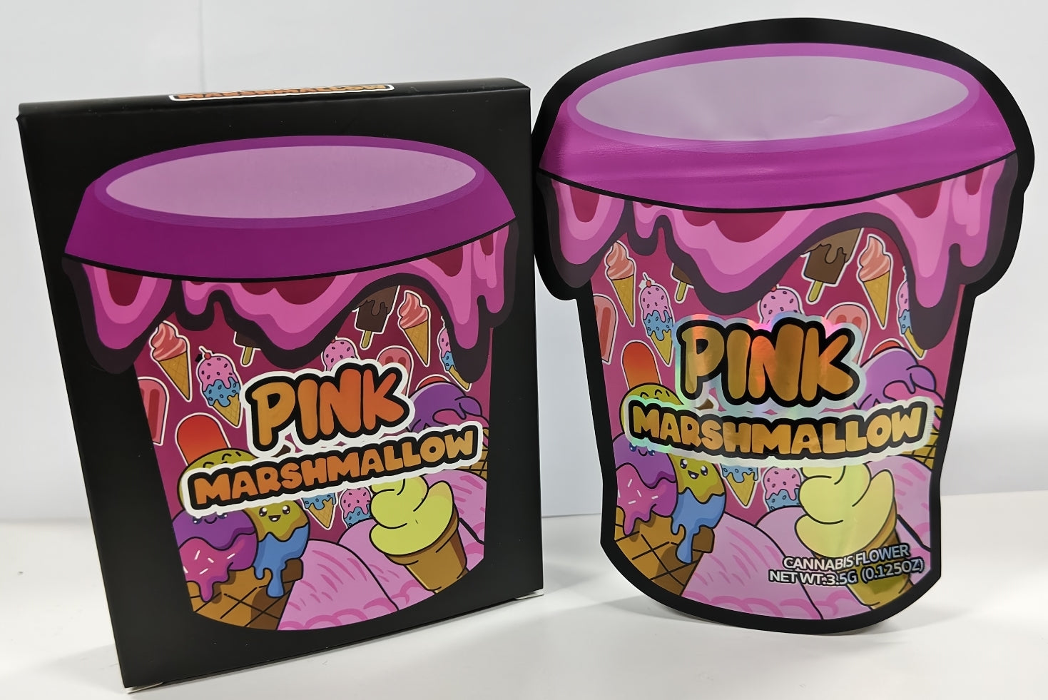 Pink Marshmallow Bag and Box 3.5g x25