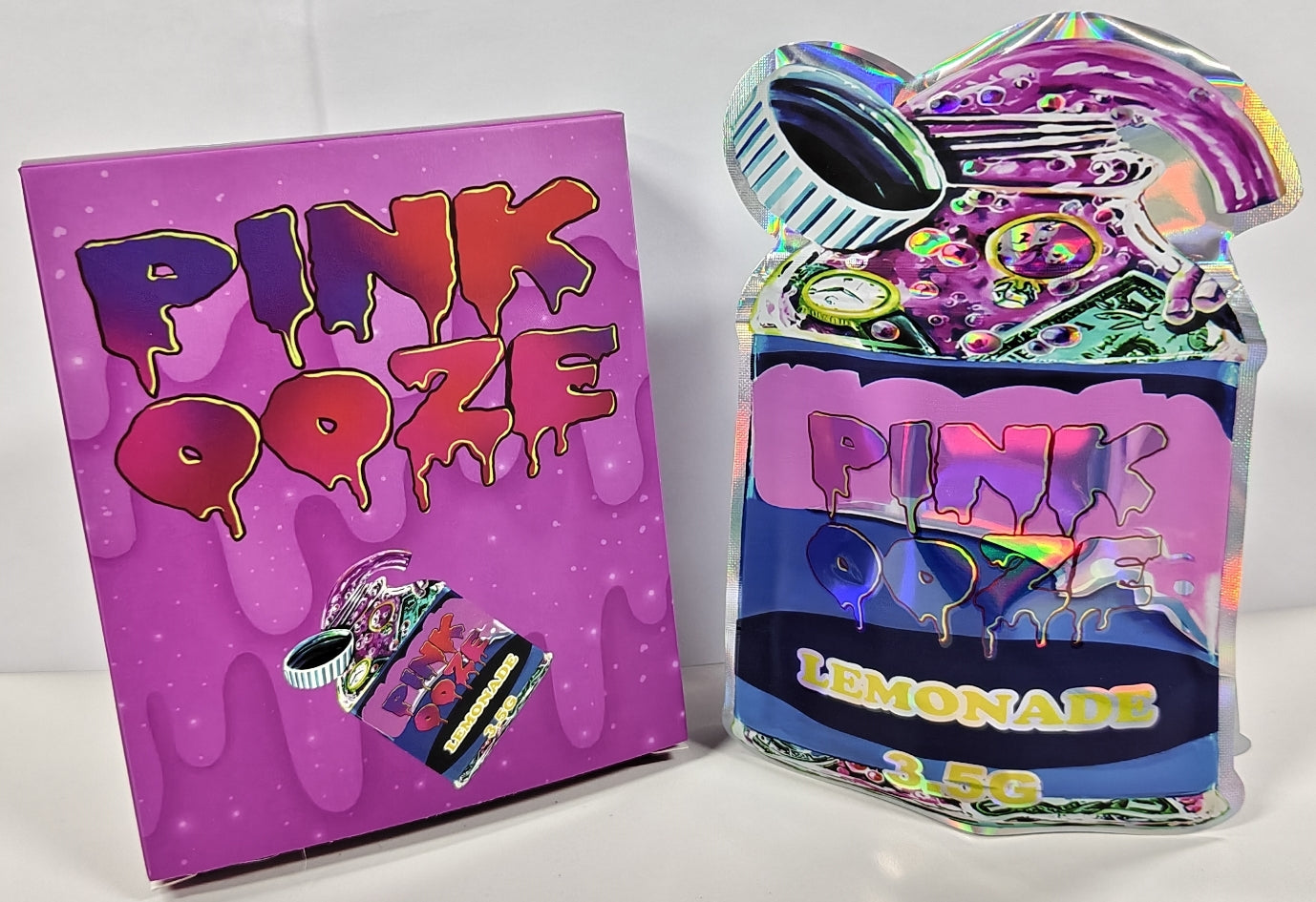 Pink Oozie Lemonade Bag and Box 3.5g x25