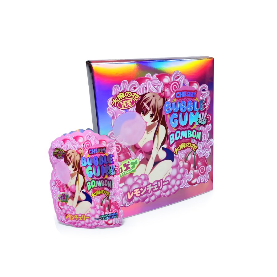 Cherry Bubble Gum Bag and Box Set 3.5g