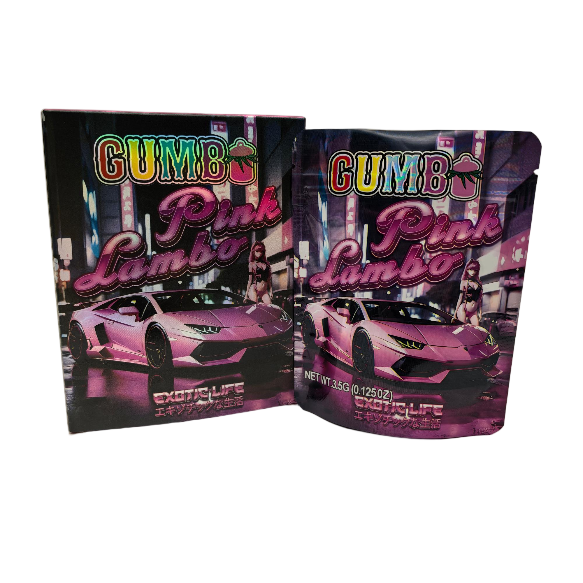 Pink Lambo Gumbo BAGS AND BOXES 3.5G x25